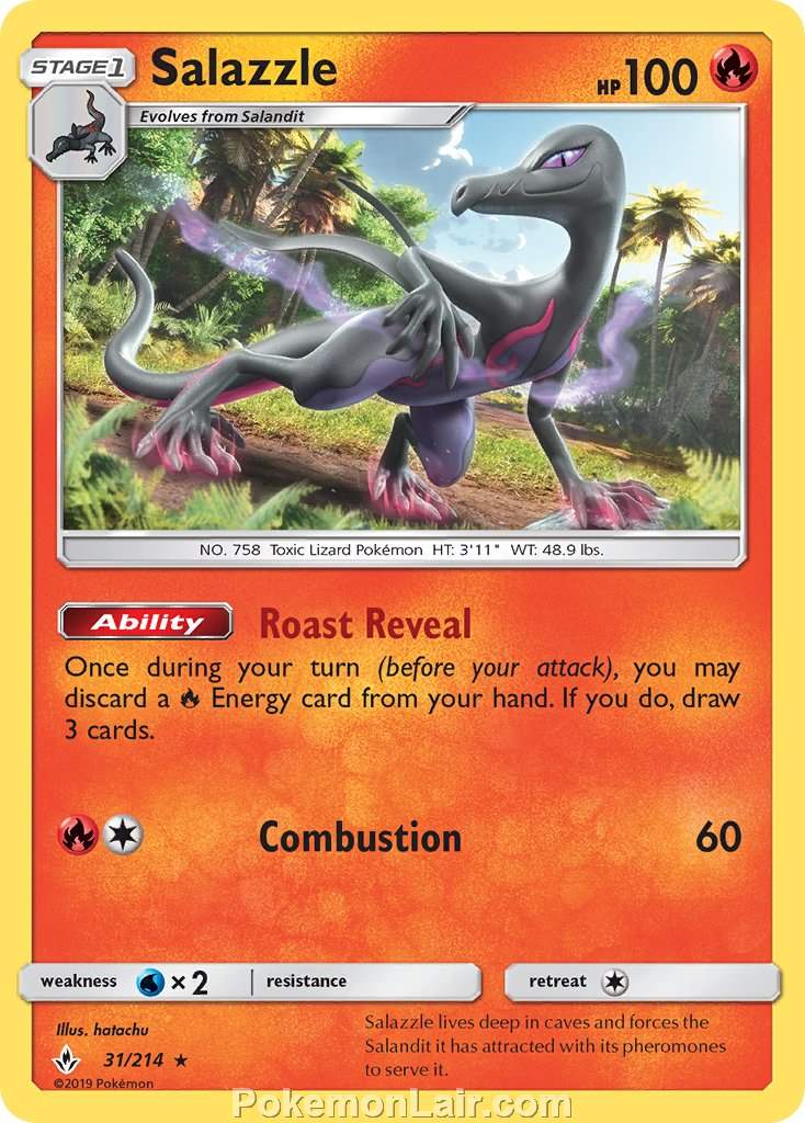 2019 Pokemon Trading Card Game Unbroken Bonds Price List – 31 Salazzle