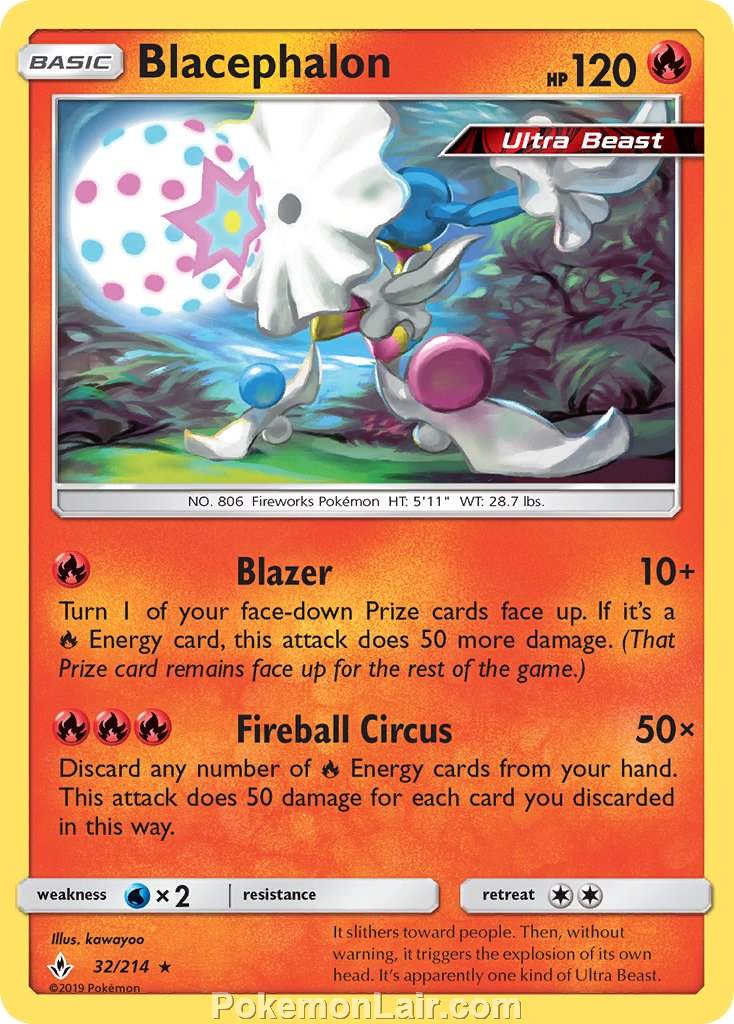 2019 Pokemon Trading Card Game Unbroken Bonds Price List – 32 Blacephalon