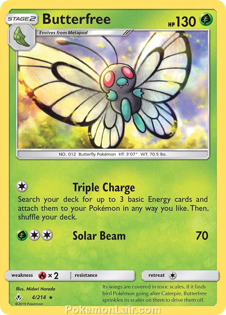 2019 Pokemon Trading Card Game Unbroken Bonds Price List – 4 Butterfree