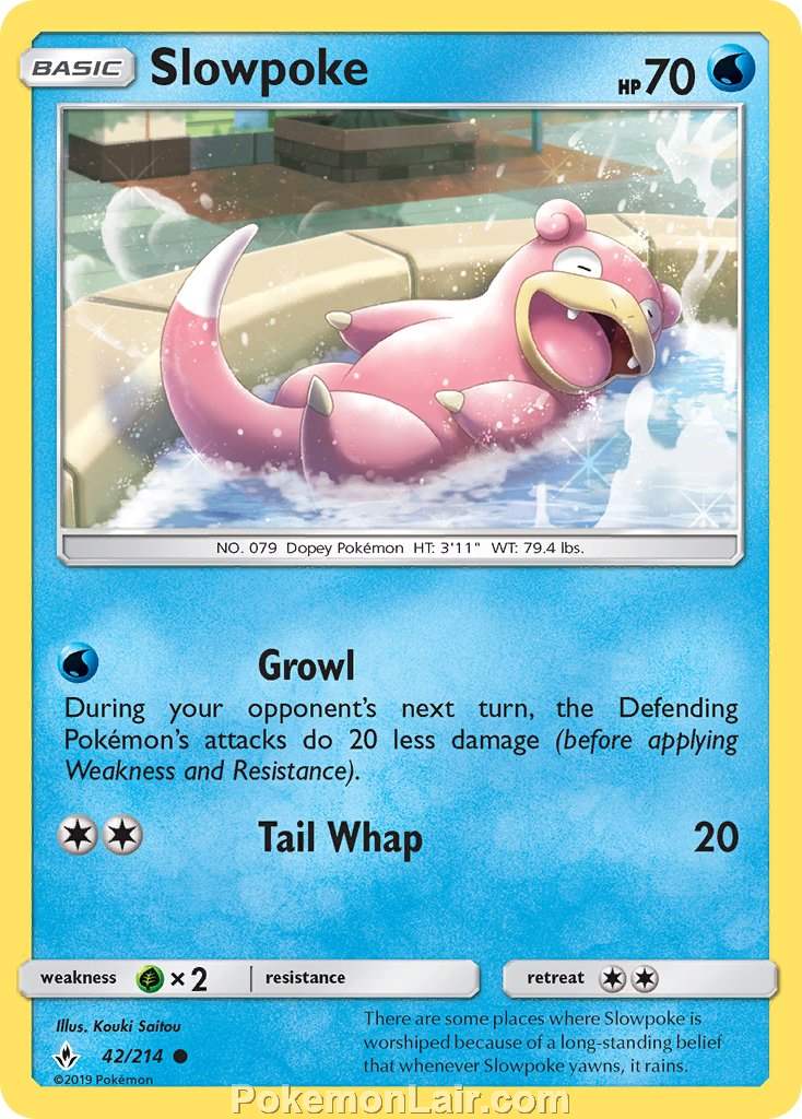 2019 Pokemon Trading Card Game Unbroken Bonds Price List – 42 Slowpoke