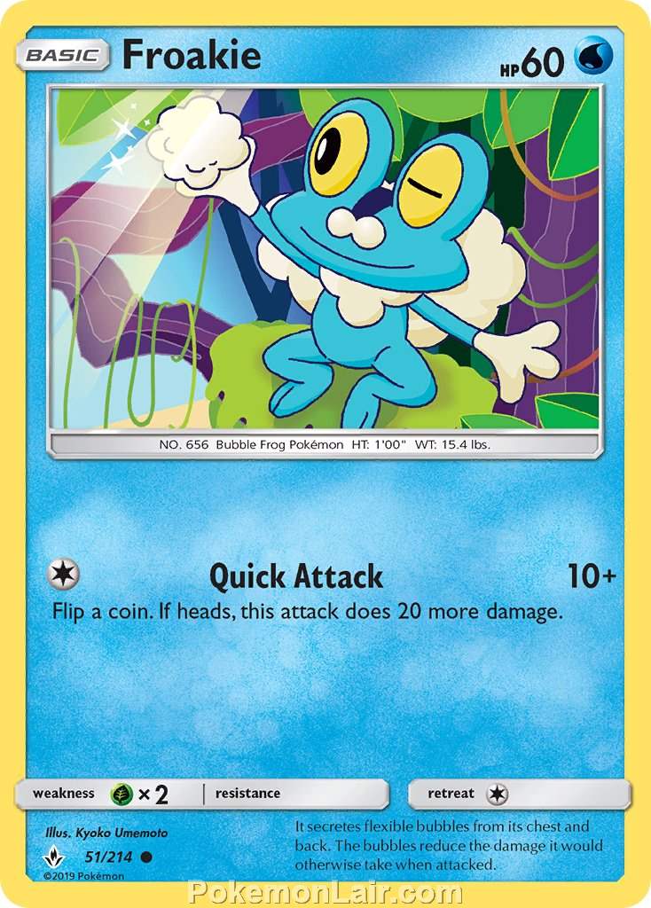 2019 Pokemon Trading Card Game Unbroken Bonds Price List – 51 Froakie