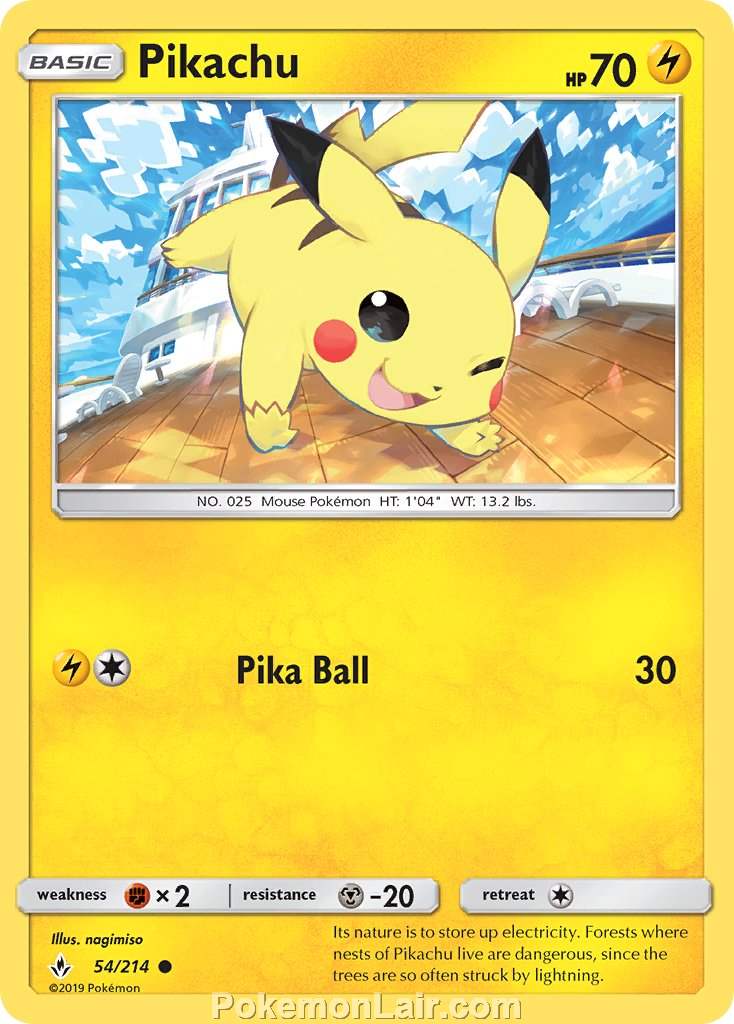 2019 Pokemon Trading Card Game Unbroken Bonds Price List – 54 Pikachu