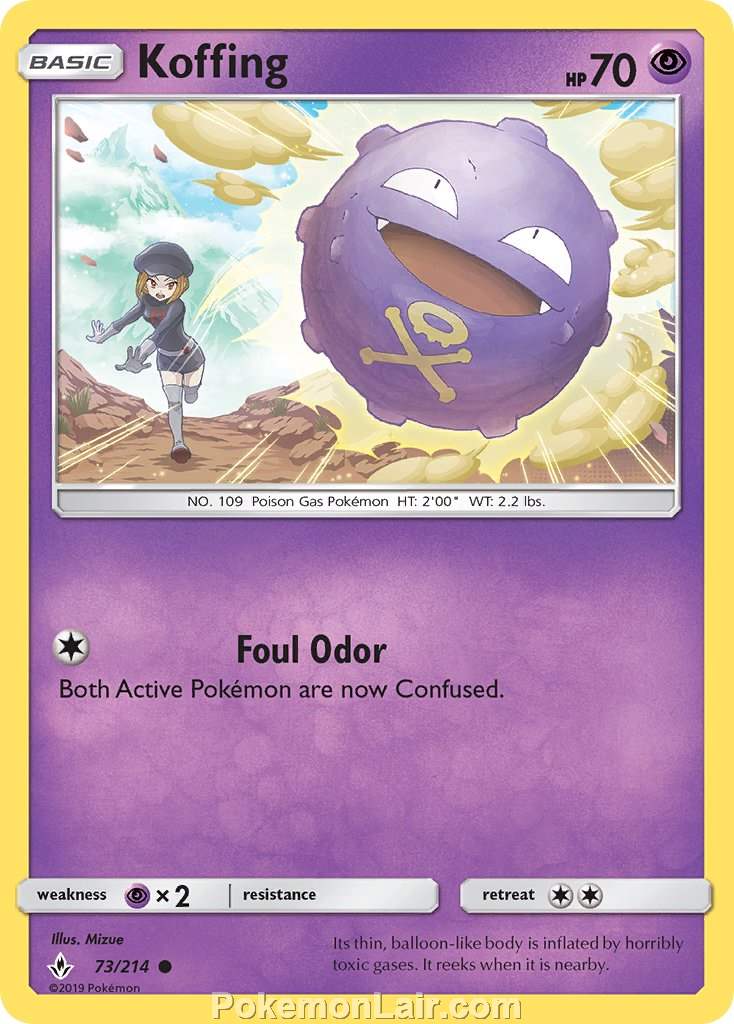 2019 Pokemon Trading Card Game Unbroken Bonds Price List – 73 Koffing