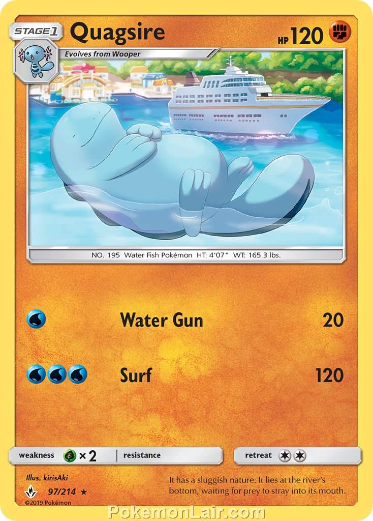 2019 Pokemon Trading Card Game Unbroken Bonds Price List – 97 Quagsire