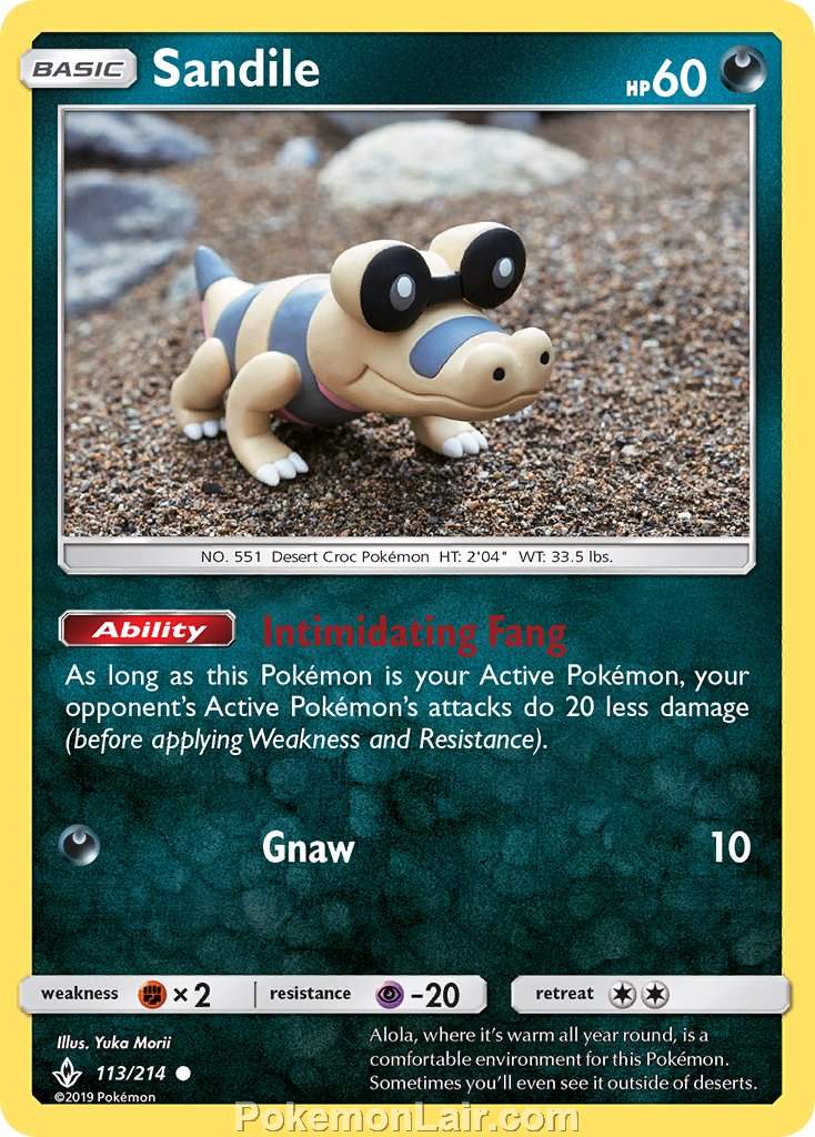 2019 Pokemon Trading Card Game Unbroken Bonds Set – 113 Sandile