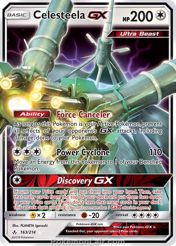 2019 Pokemon Trading Card Game Unbroken Bonds Set – 163 Celesteela GX