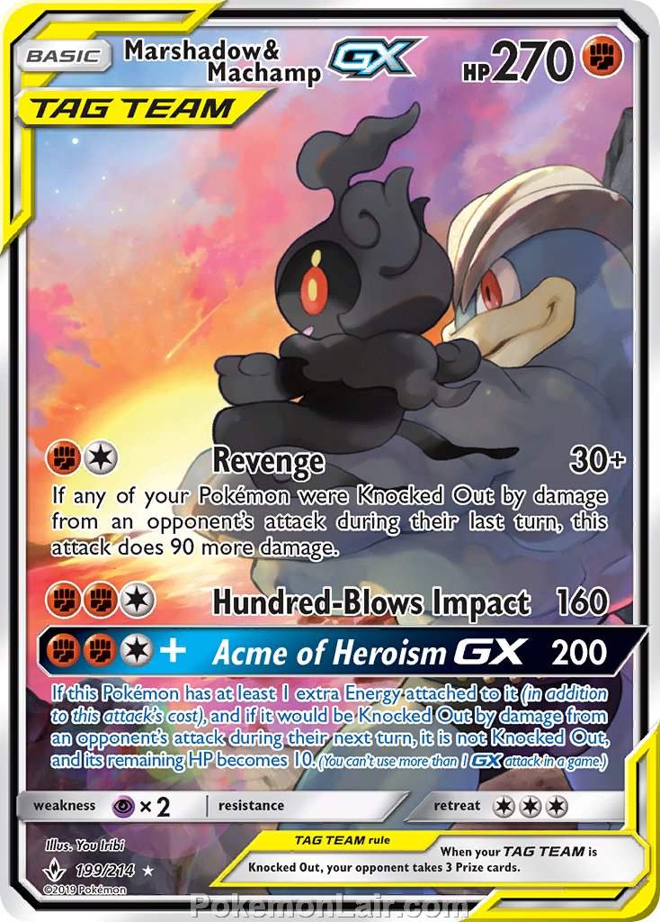 2019 Pokemon Trading Card Game Unbroken Bonds Set – 199 Marshadow Machamp GX