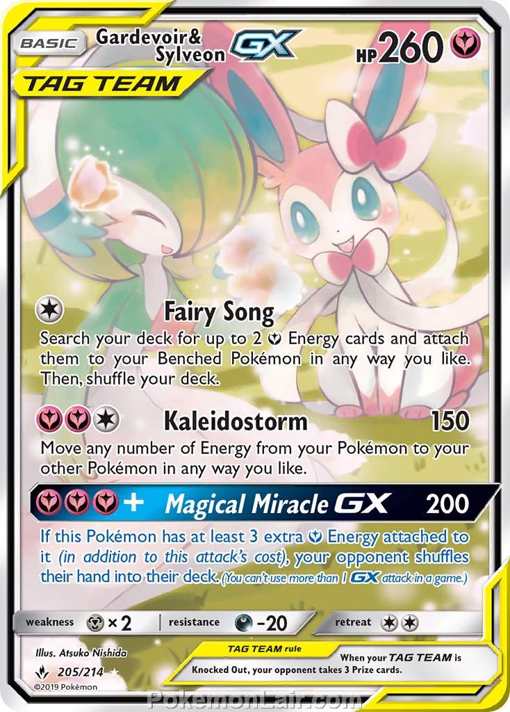 2019 Pokemon Trading Card Game Unbroken Bonds Set – 205 Gardevoir Sylveon GX