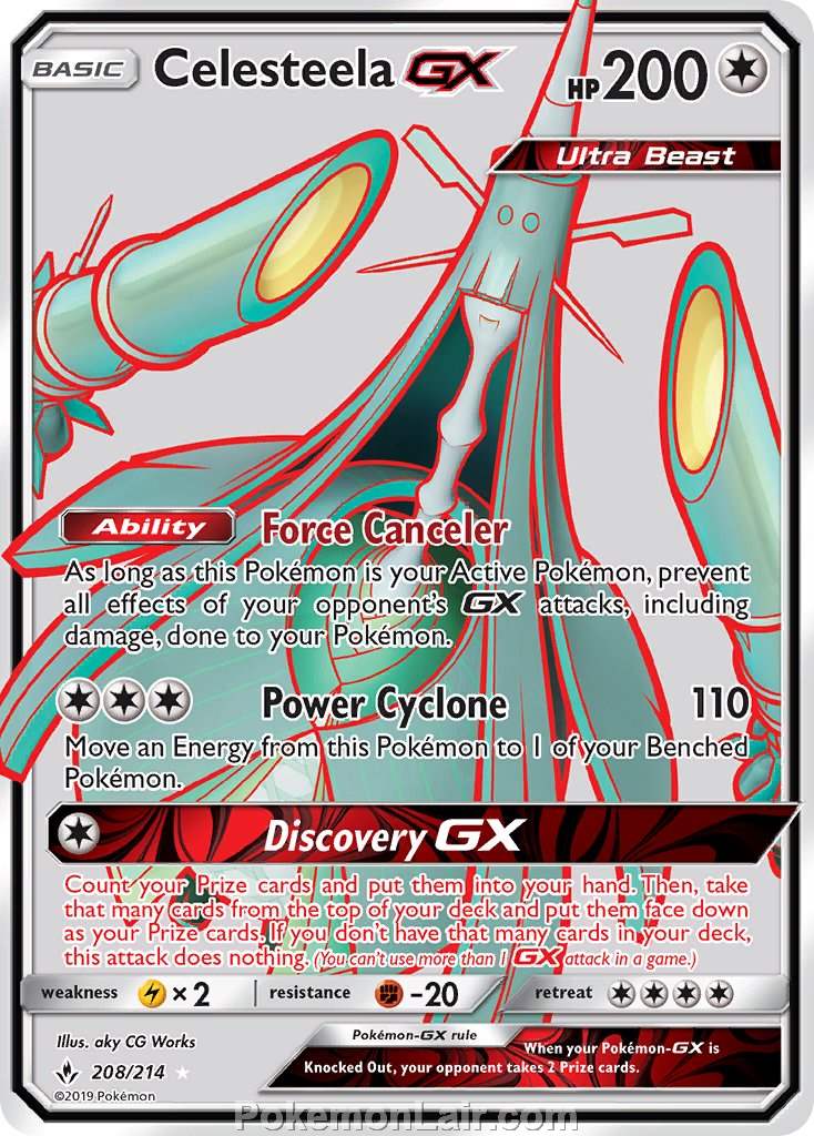 2019 Pokemon Trading Card Game Unbroken Bonds Set – 208 Celesteela GX