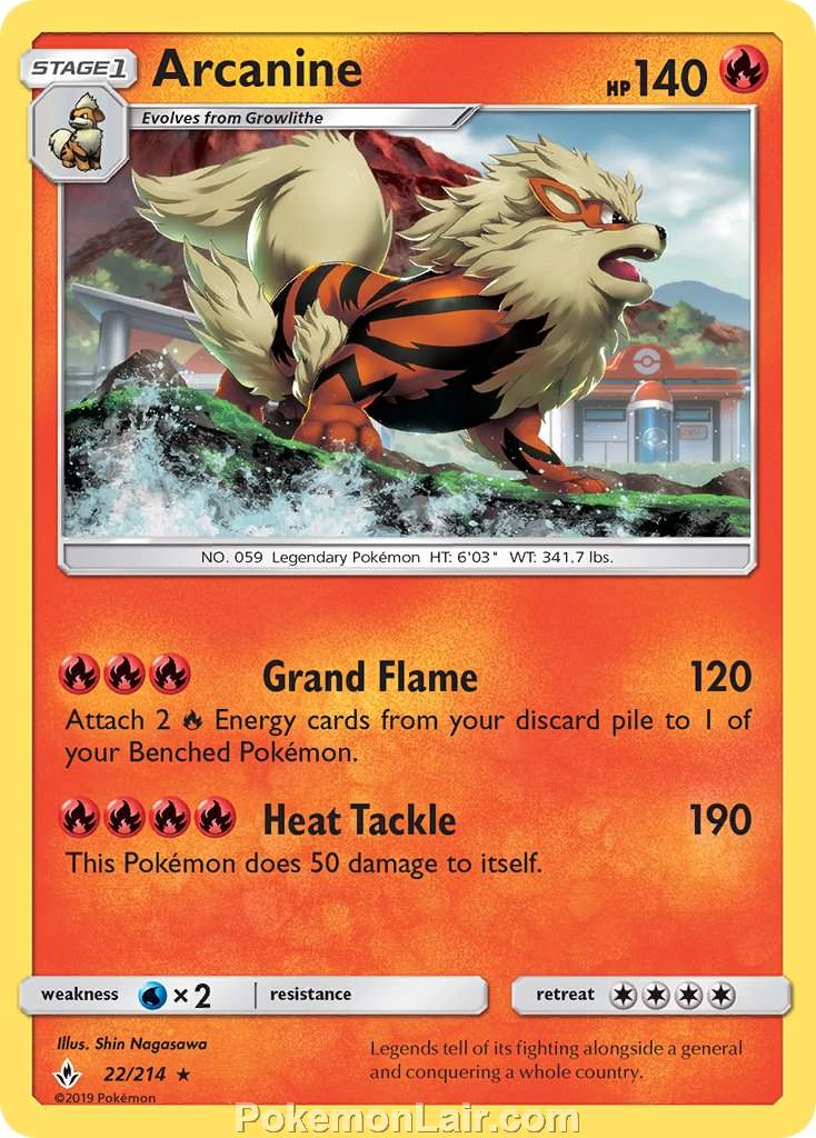 2019 Pokemon Trading Card Game Unbroken Bonds Set – 22 Arcanine