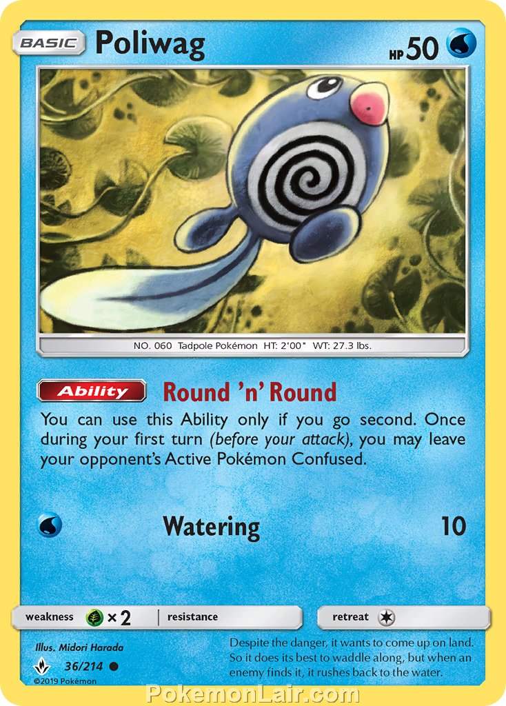 2019 Pokemon Trading Card Game Unbroken Bonds Set – 36 Poliwag