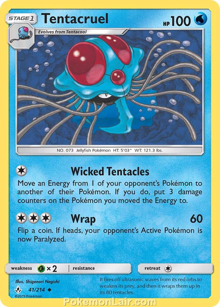 2019 Pokemon Trading Card Game Unbroken Bonds Set – 41 Tentacruel