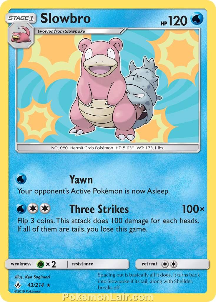 2019 Pokemon Trading Card Game Unbroken Bonds Set – 43 Slowbro