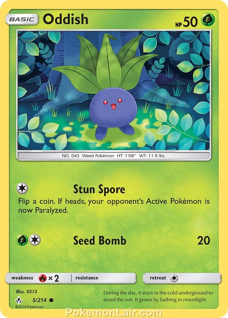 2019 Pokemon Trading Card Game Unbroken Bonds Set – 5 Oddish