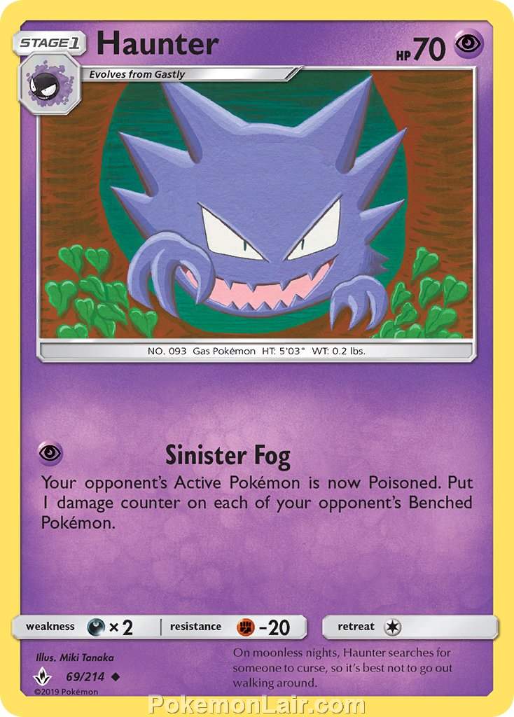 2019 Pokemon Trading Card Game Unbroken Bonds Set – 69 Haunter