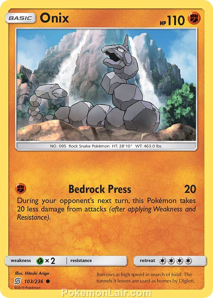 2019 Pokemon Trading Card Game Unified Minds Price List – 103 Onix
