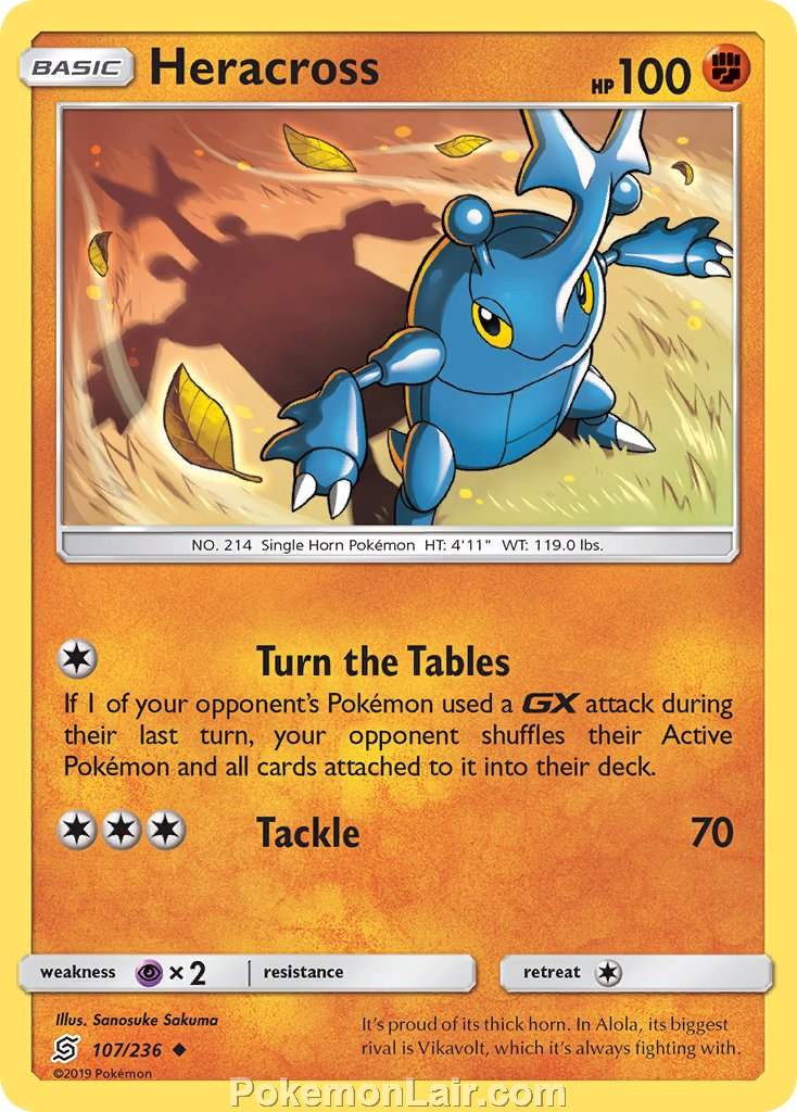 2019 Pokemon Trading Card Game Unified Minds Price List – 107 Heracross