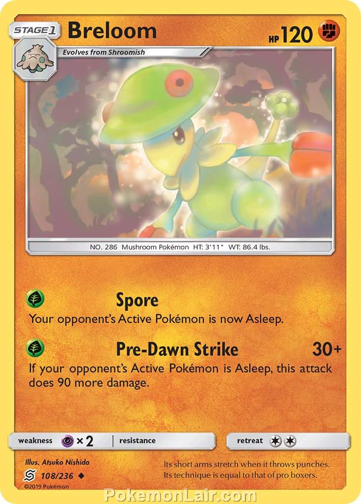 2019 Pokemon Trading Card Game Unified Minds Price List – 108 Breloom