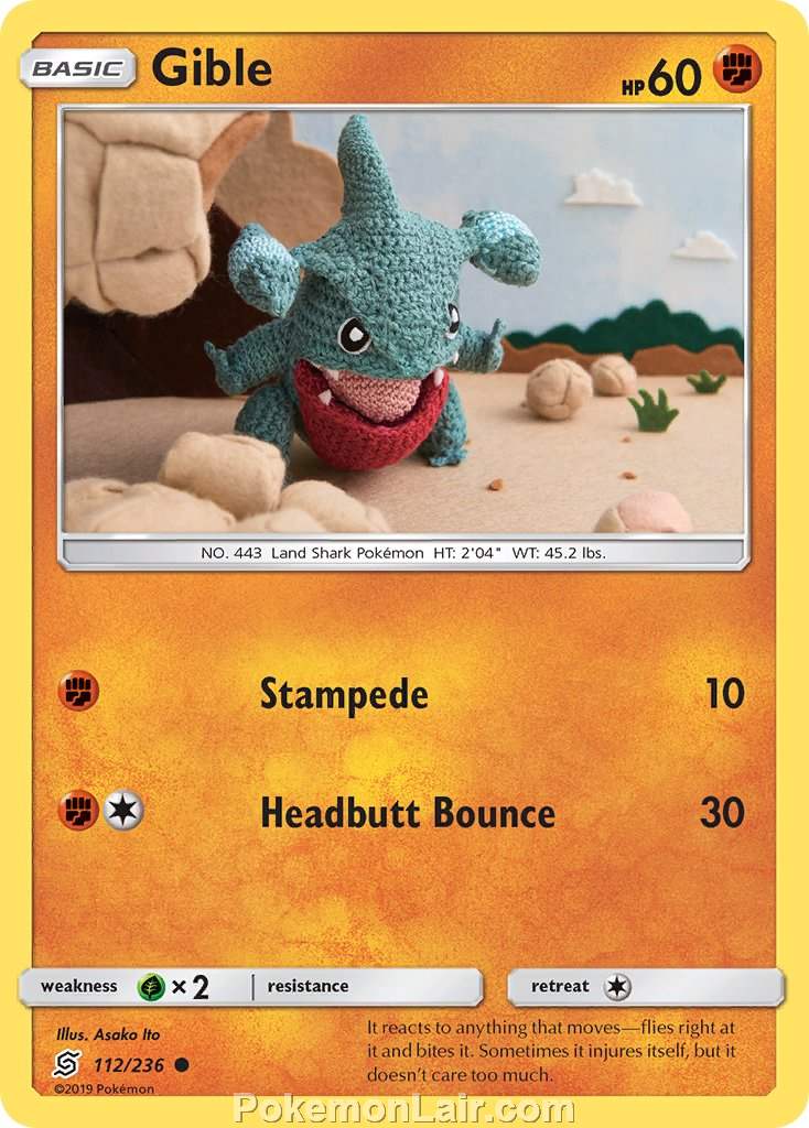 2019 Pokemon Trading Card Game Unified Minds Price List – 112 Gible