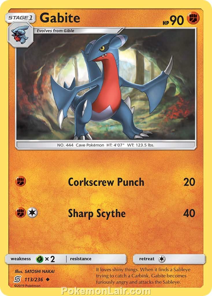 2019 Pokemon Trading Card Game Unified Minds Price List – 113 Gabite