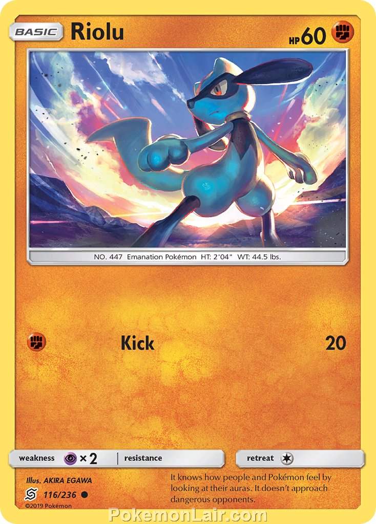 2019 Pokemon Trading Card Game Unified Minds Price List – 116 Riolu