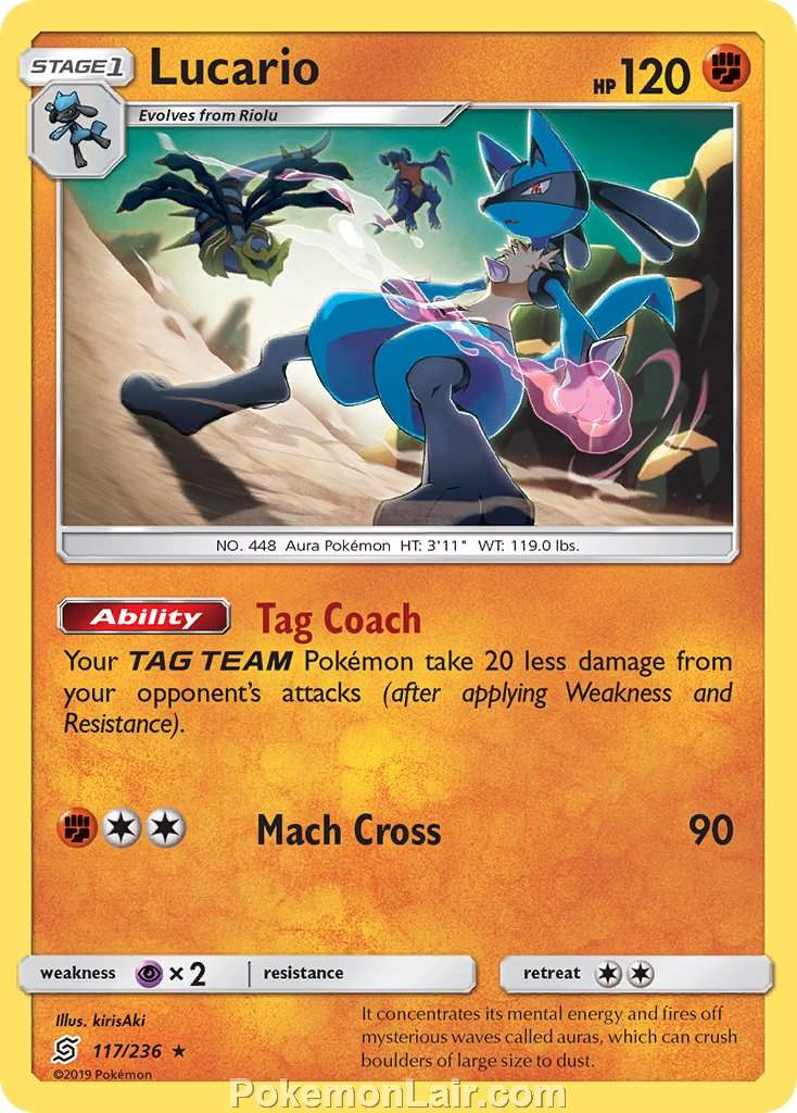 2019 Pokemon Trading Card Game Unified Minds Price List – 117 Lucario