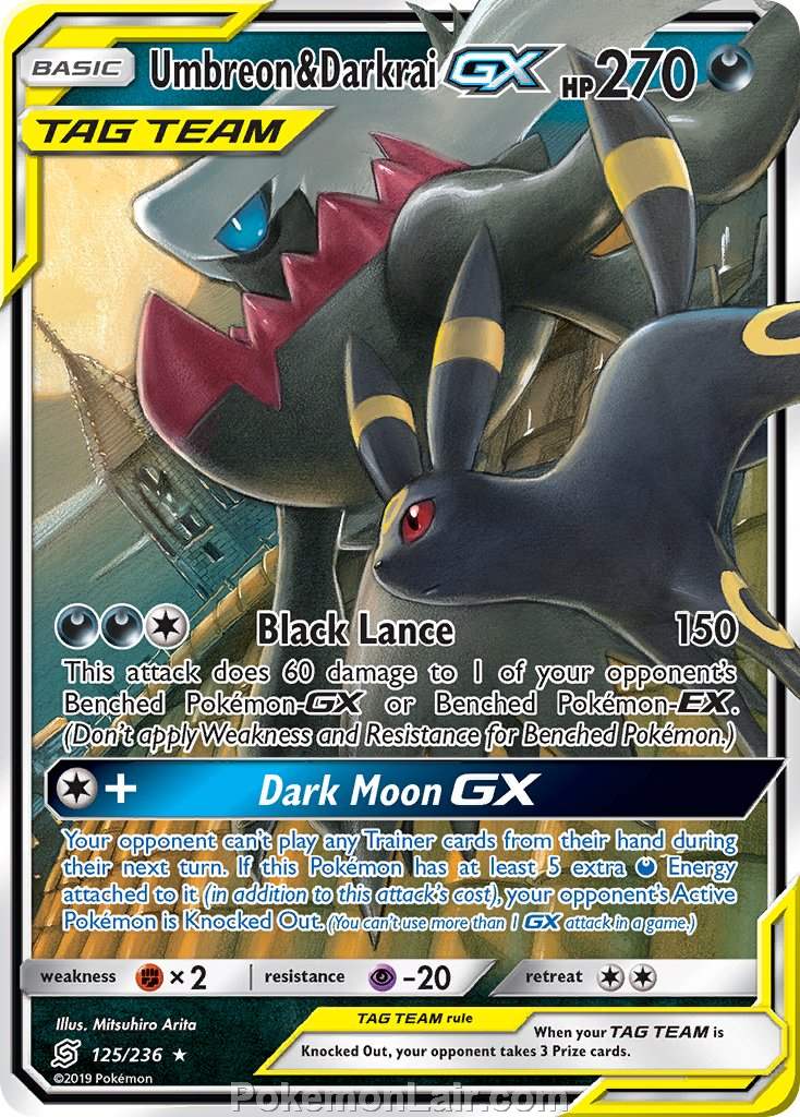 2019 Pokemon Trading Card Game Unified Minds Price List – 125 Umbreon Darkrai GX