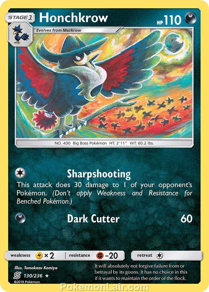 2019 Pokemon Trading Card Game Unified Minds Price List – 130 Honchkrow