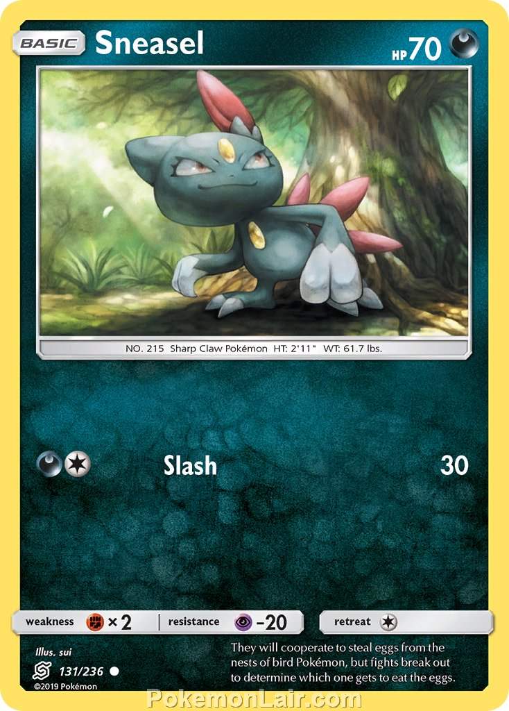 2019 Pokemon Trading Card Game Unified Minds Price List – 131 Sneasel