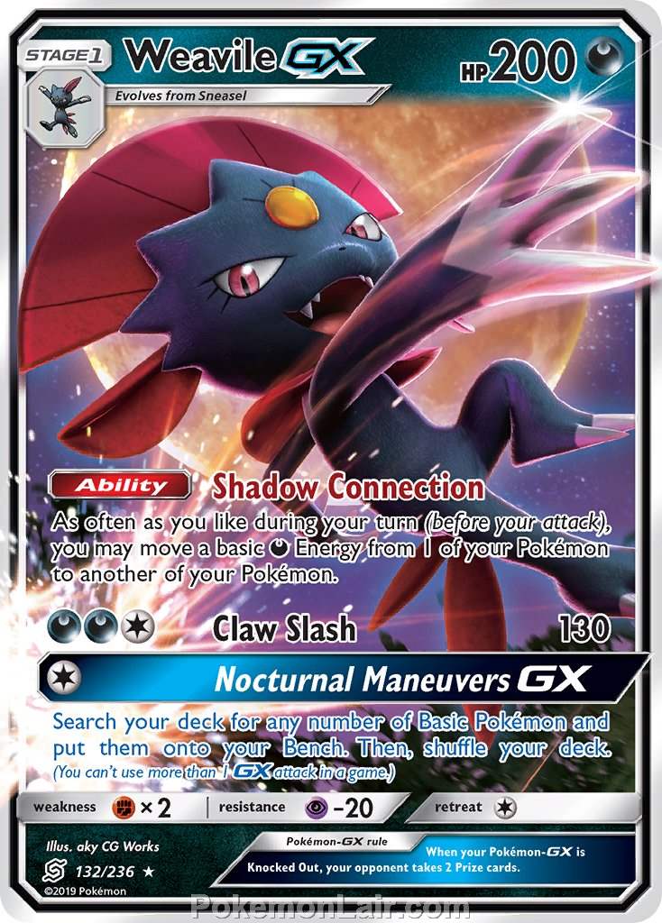 2019 Pokemon Trading Card Game Unified Minds Price List – 132 Weavile GX