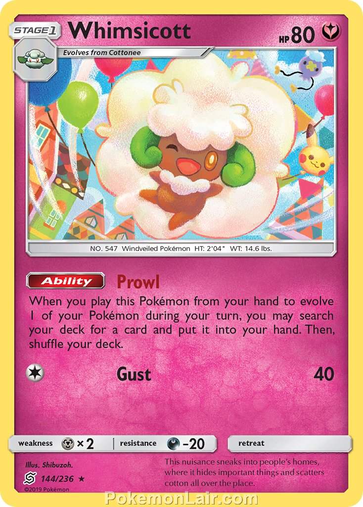 2019 Pokemon Trading Card Game Unified Minds Price List – 144 Whimsicott