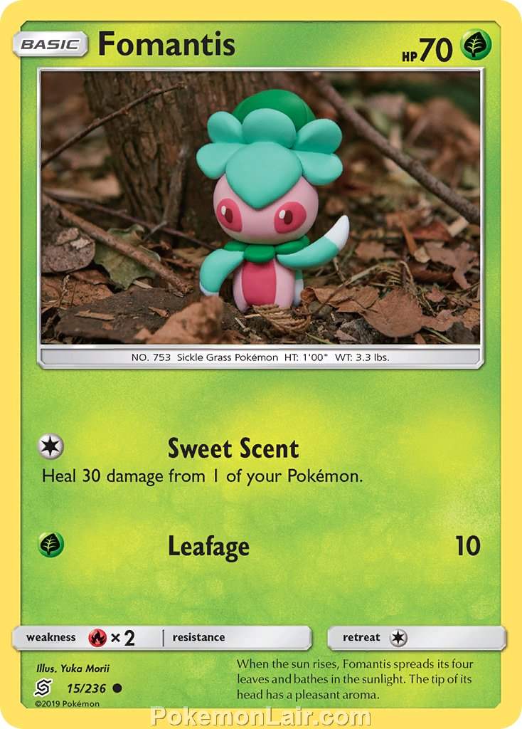 2019 Pokemon Trading Card Game Unified Minds Price List – 15 Fomantis