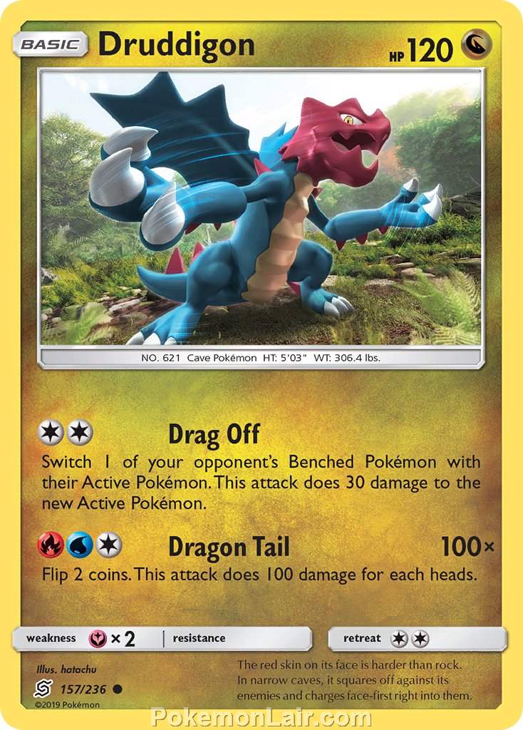 2019 Pokemon Trading Card Game Unified Minds Price List – 157 Druddigon