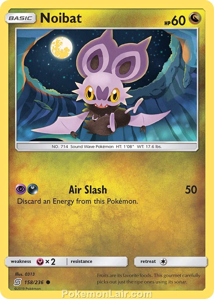 2019 Pokemon Trading Card Game Unified Minds Price List – 158 Noibat