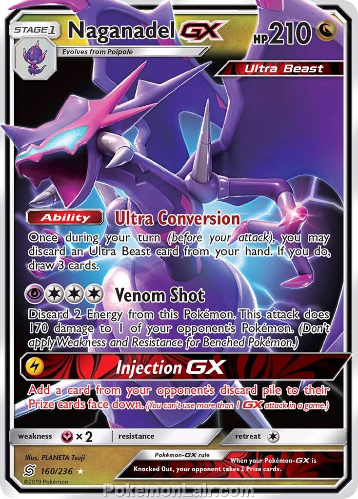 2019 Pokemon Trading Card Game Unified Minds Price List – 160 Naganadel GX