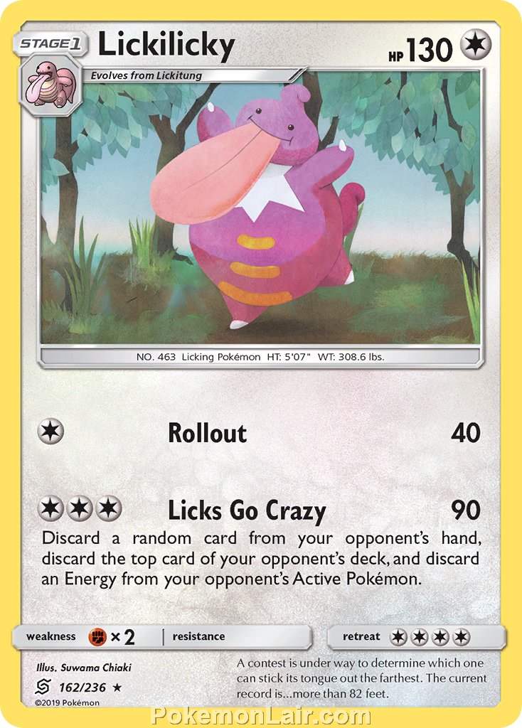 2019 Pokemon Trading Card Game Unified Minds Price List – 162 Lickilicky