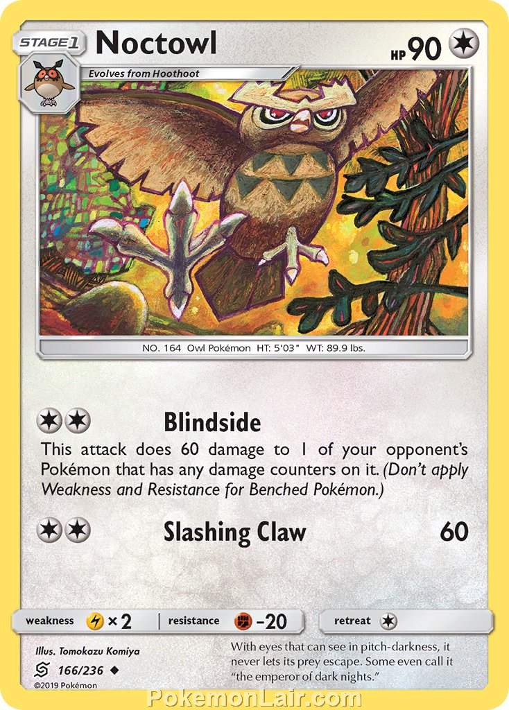 2019 Pokemon Trading Card Game Unified Minds Price List – 166 Noctowl
