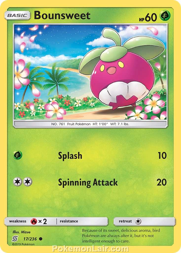 2019 Pokemon Trading Card Game Unified Minds Price List – 17 Bounsweet