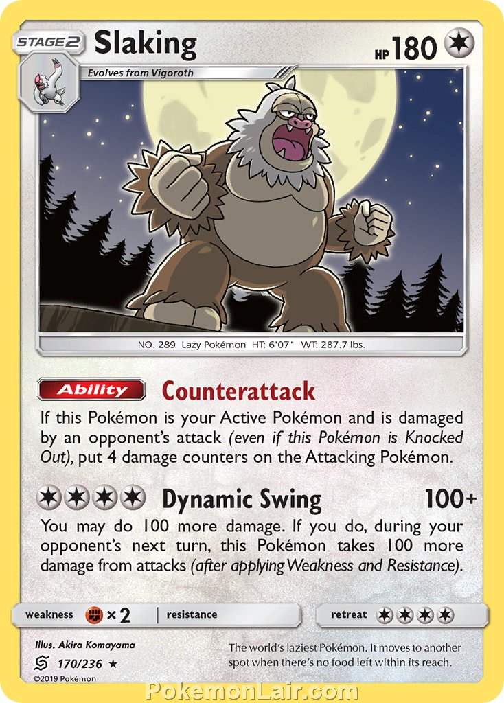 2019 Pokemon Trading Card Game Unified Minds Price List – 170 Slaking