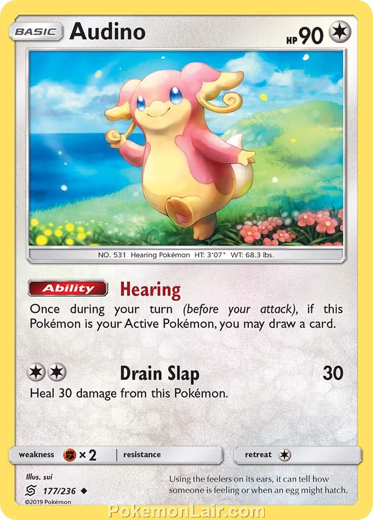 2019 Pokemon Trading Card Game Unified Minds Price List – 177 Audino