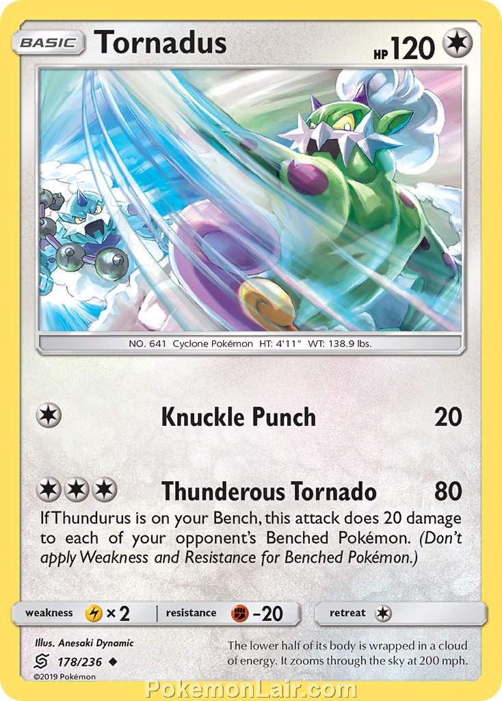 2019 Pokemon Trading Card Game Unified Minds Price List – 178 Tornadus