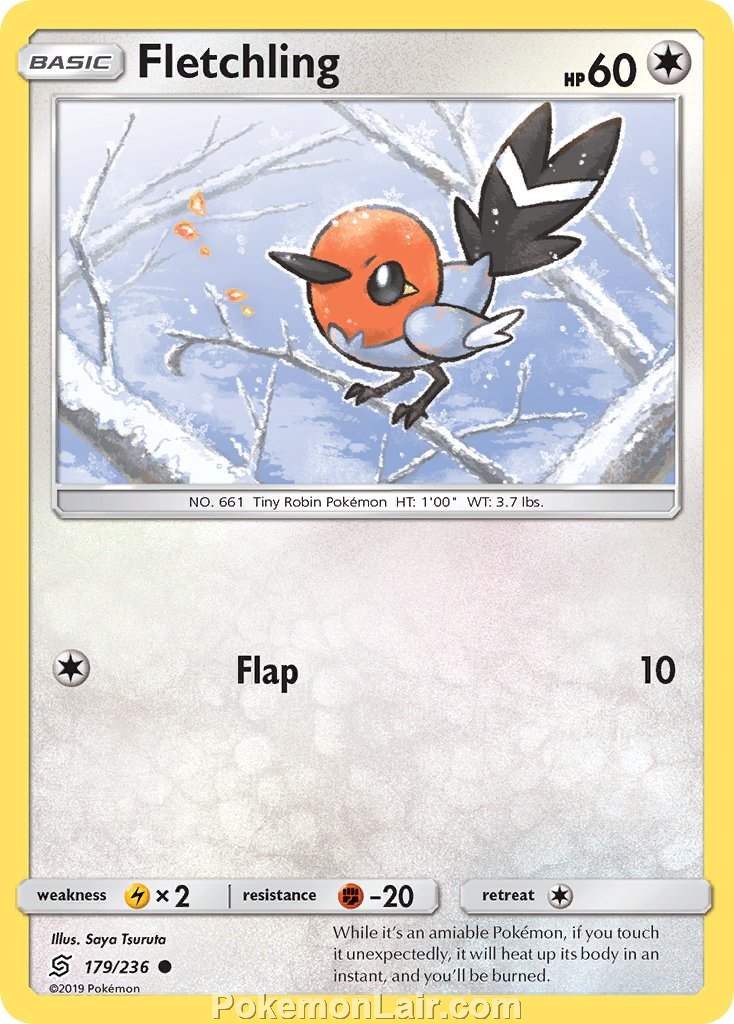 2019 Pokemon Trading Card Game Unified Minds Price List – 179 Fletchling