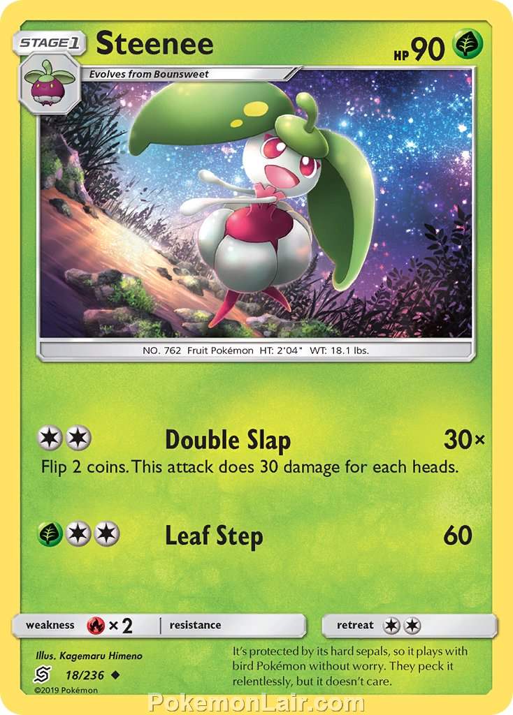 2019 Pokemon Trading Card Game Unified Minds Price List – 18 Steenee