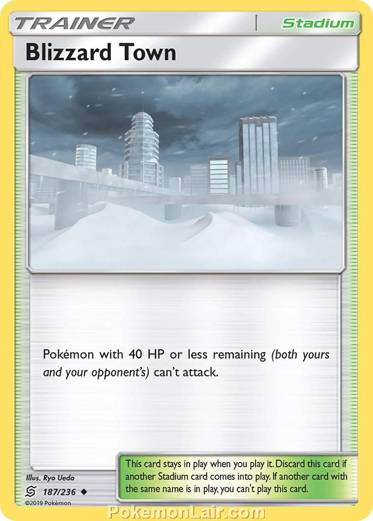 2019 Pokemon Trading Card Game Unified Minds Price List – 187 Blizzard Town