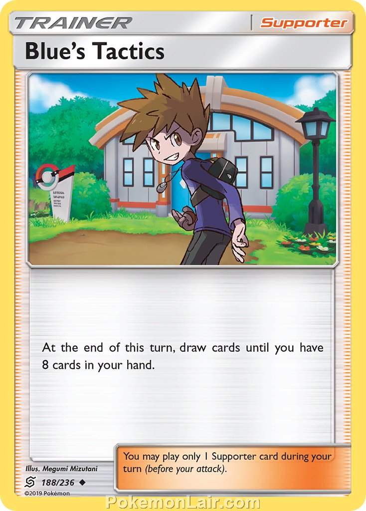2019 Pokemon Trading Card Game Unified Minds Price List – 188 Blues Tactics