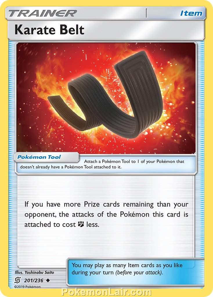 2019 Pokemon Trading Card Game Unified Minds Price List – 201 Karate Belt