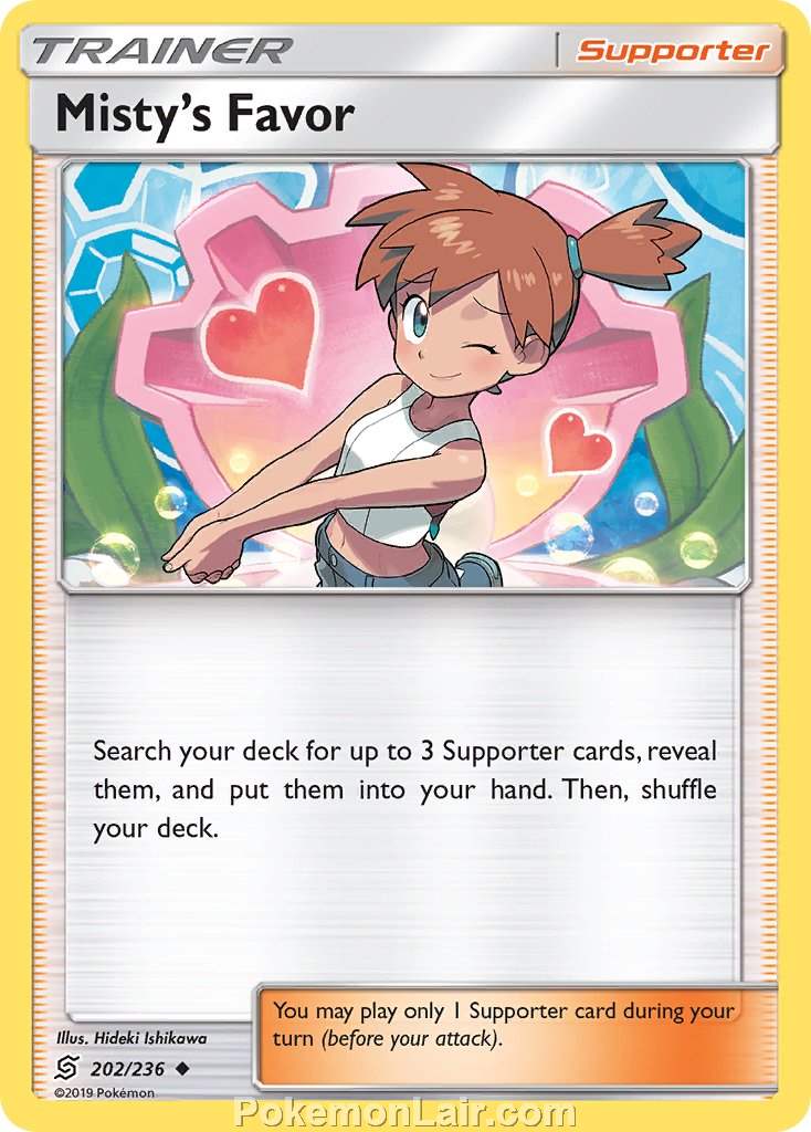 2019 Pokemon Trading Card Game Unified Minds Price List – 202 Mistys Favor