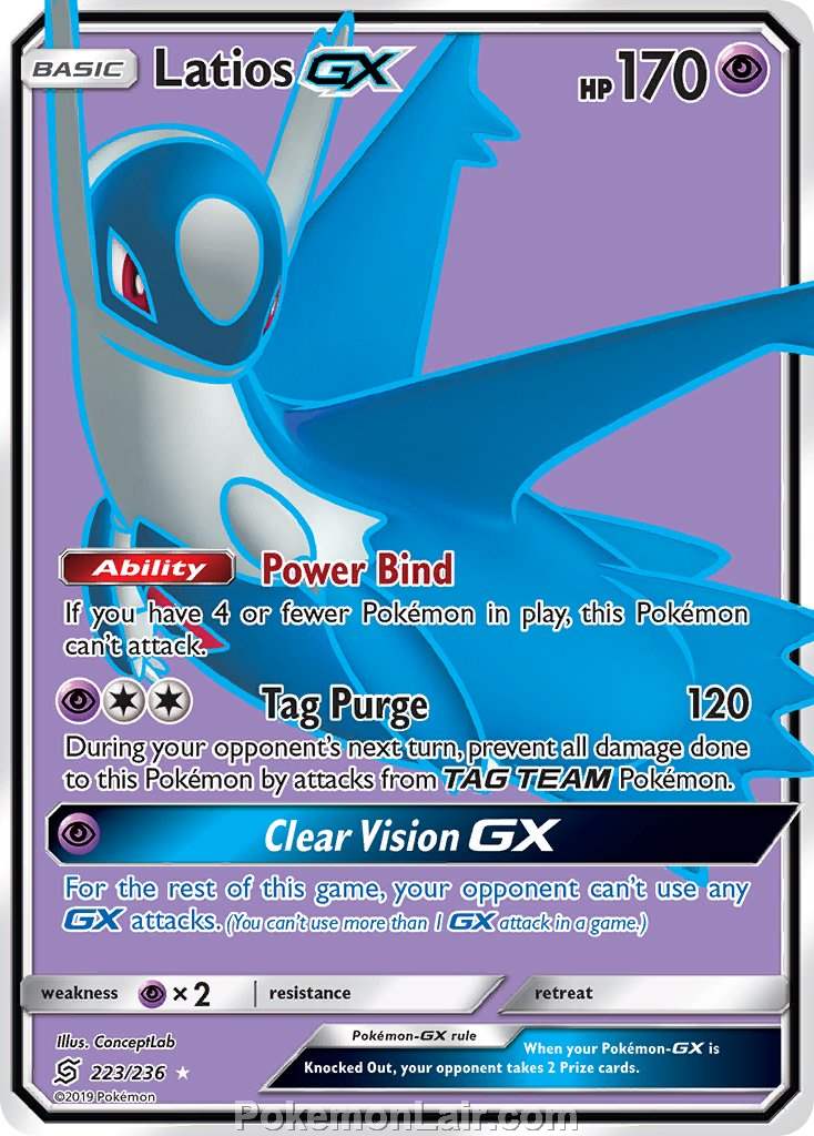 2019 Pokemon Trading Card Game Unified Minds Price List – 223 Latios GX