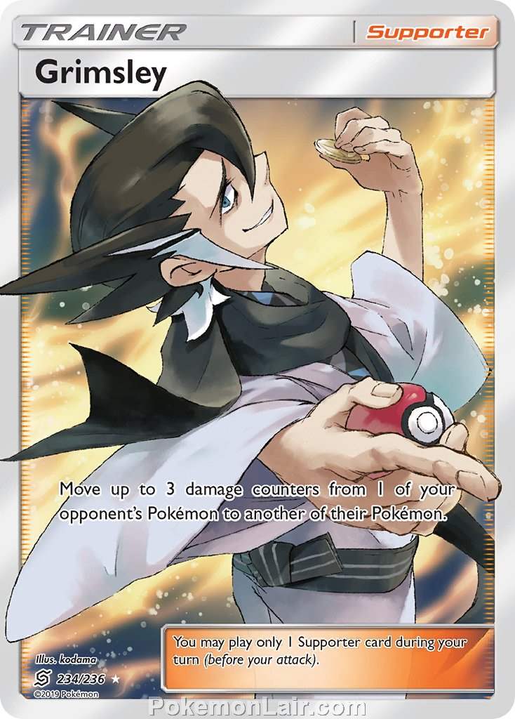 2019 Pokemon Trading Card Game Unified Minds Price List – 234 Grimsley