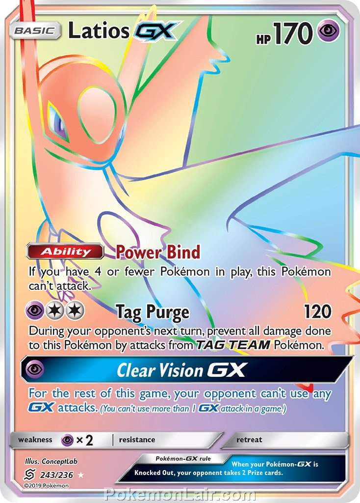 2019 Pokemon Trading Card Game Unified Minds Price List – 243 Latios GX